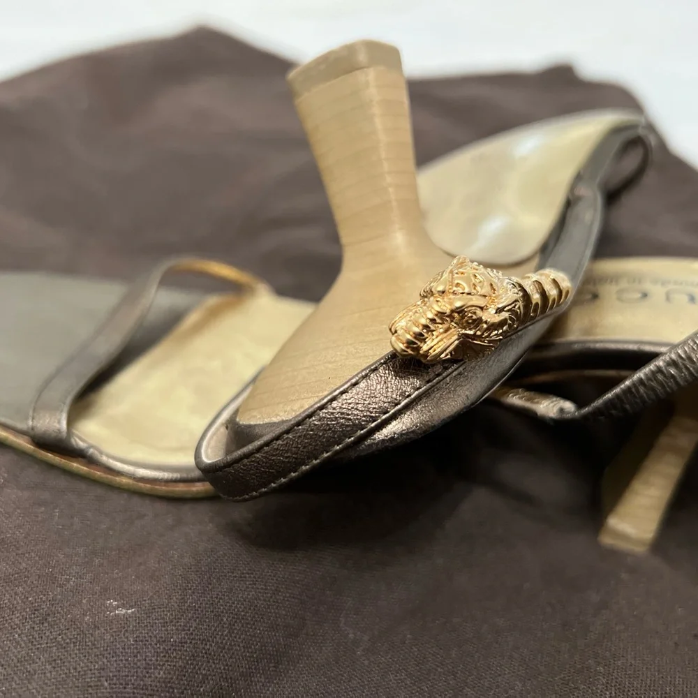 Gucci square sandals with kitten heel - Picture 5 of 7